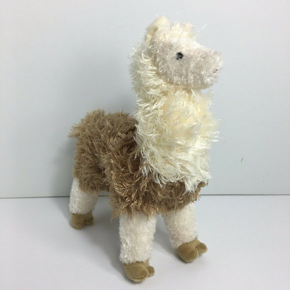 Douglas Alpaca Llama Plush Stuffed Animal White Brown 10" Cuddle Toys 2015 Stand - Picture 2 of 12
